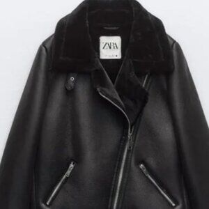Zara faux letter and faux fur lined Coat.
